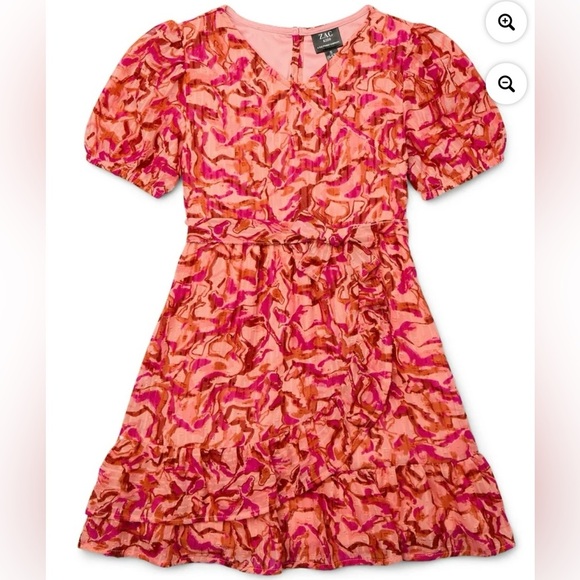 Zac Kids colorful coral dress. NWT! Size 6/6x! - Picture 1 of 6